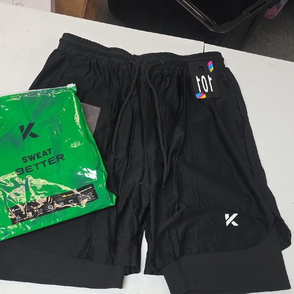 Men's Black Athletic Shorts with Compression Liner Make Offer!!!!